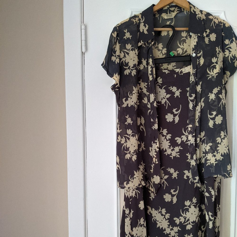 Beautiful brown and beige two piece top and skirt